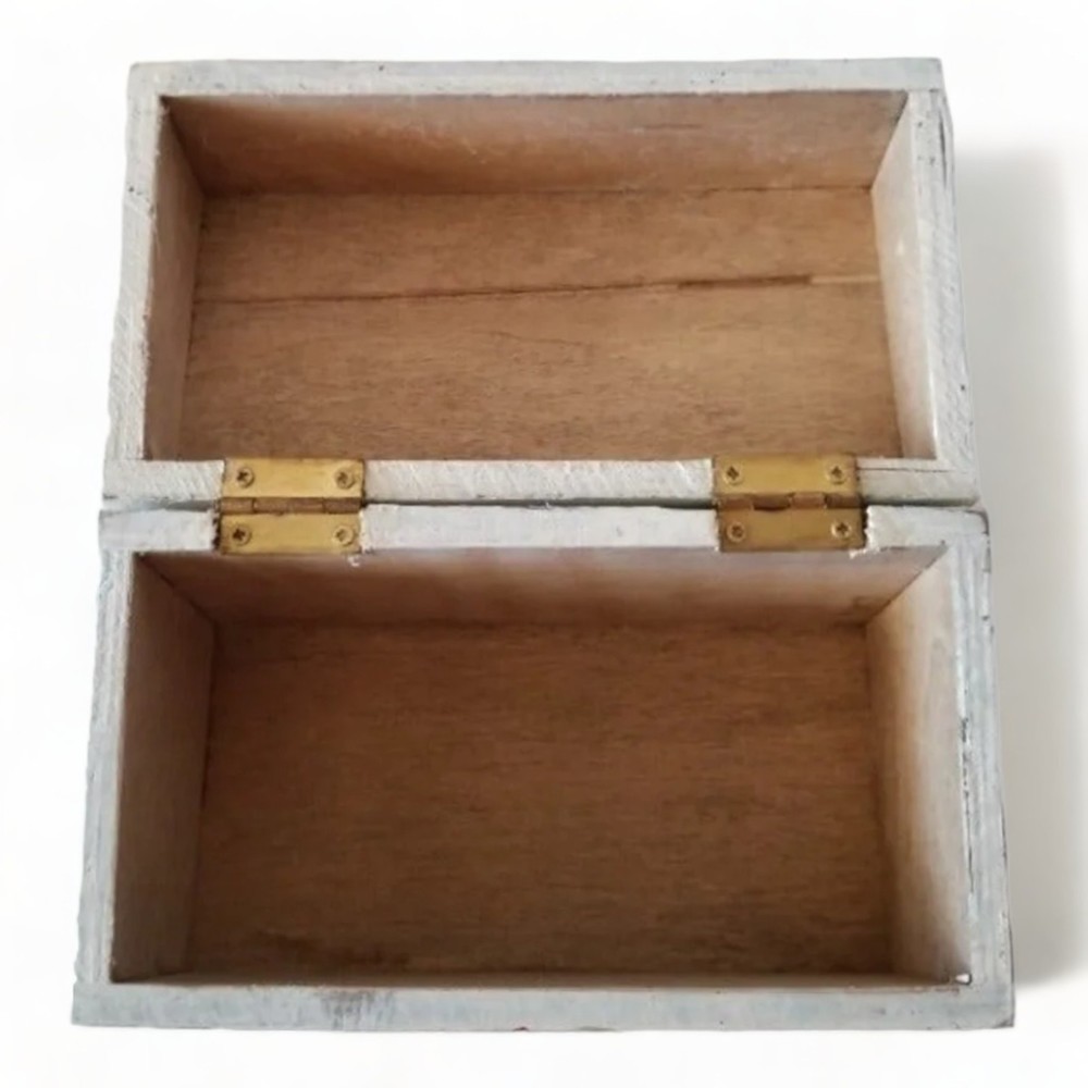 Apples Wooden Cart Recipe Box Chest Container Hinged Lid Decoration - Picture 2 of 6